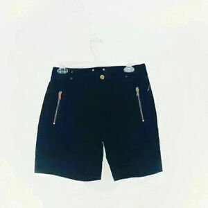 Ralph Lauren black Bermuda shorts gold zip 2